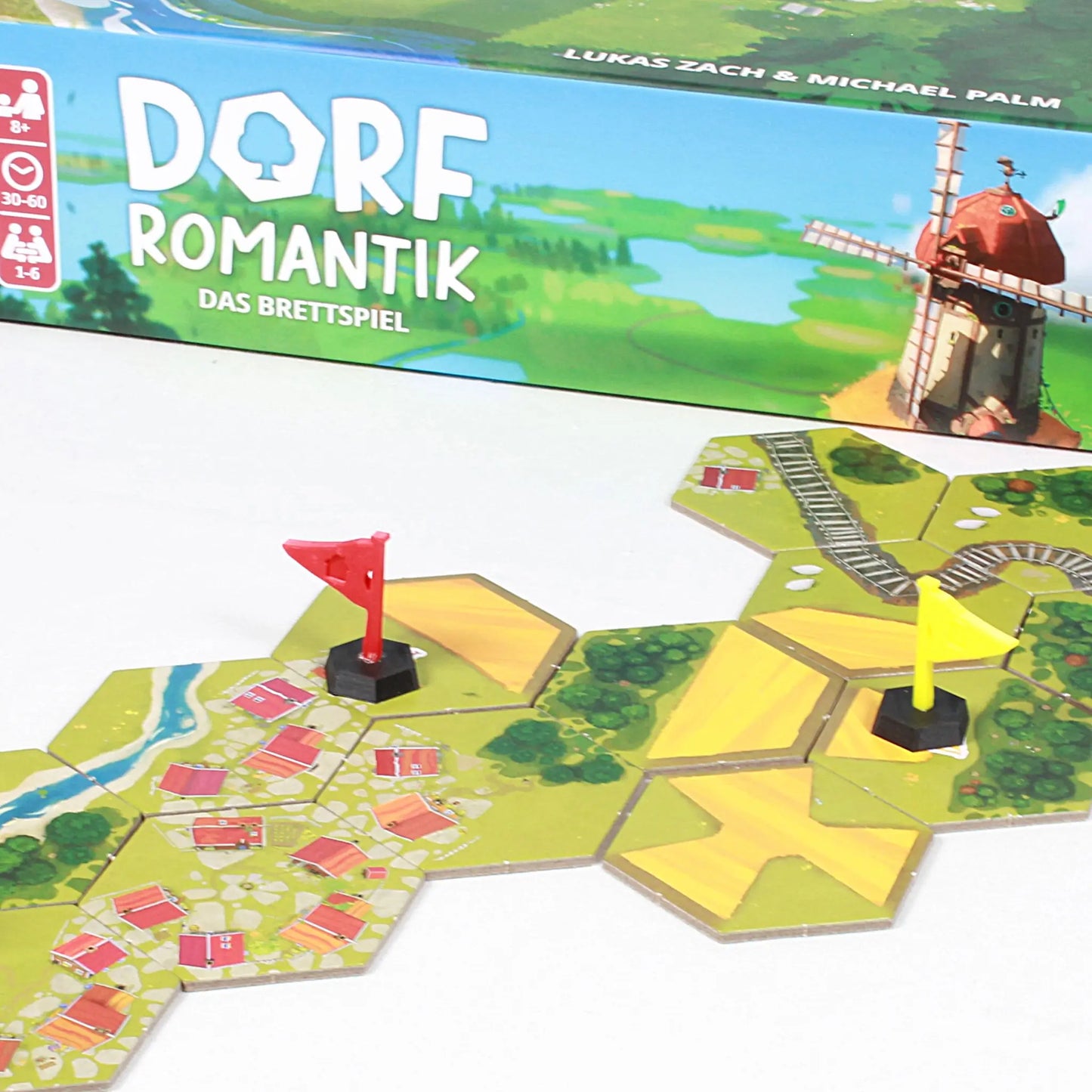 Dorfromantik Fahnen aus 3D-Druck als Spielhilfe zur Zielmarkierung
