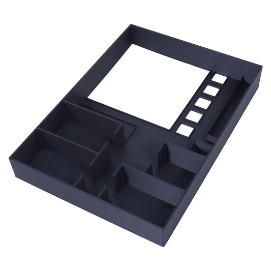 Organizer-Inlay sortiert alle Spielmaterialien von Camel Up und Supercup sauber in der Box