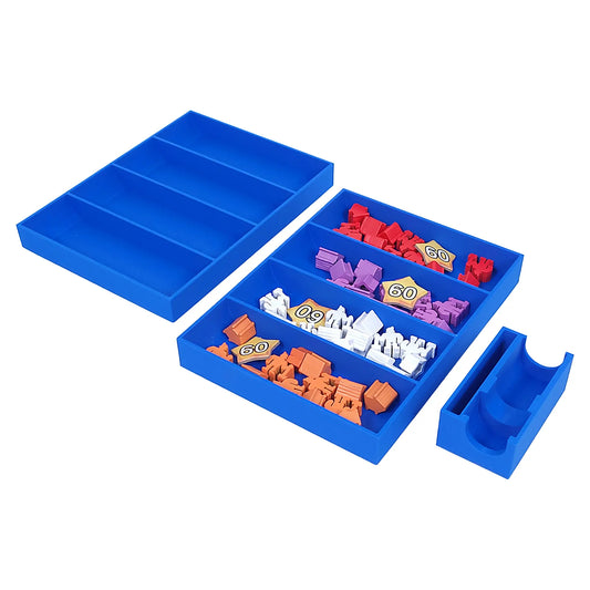 Little Town Inlay mit separaten Fächern für Gebäude, Münzen und Marker