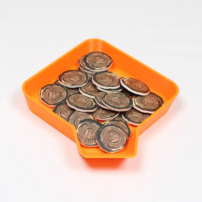 Stapelbare Schalen für Tokens, Münzen und Würfel