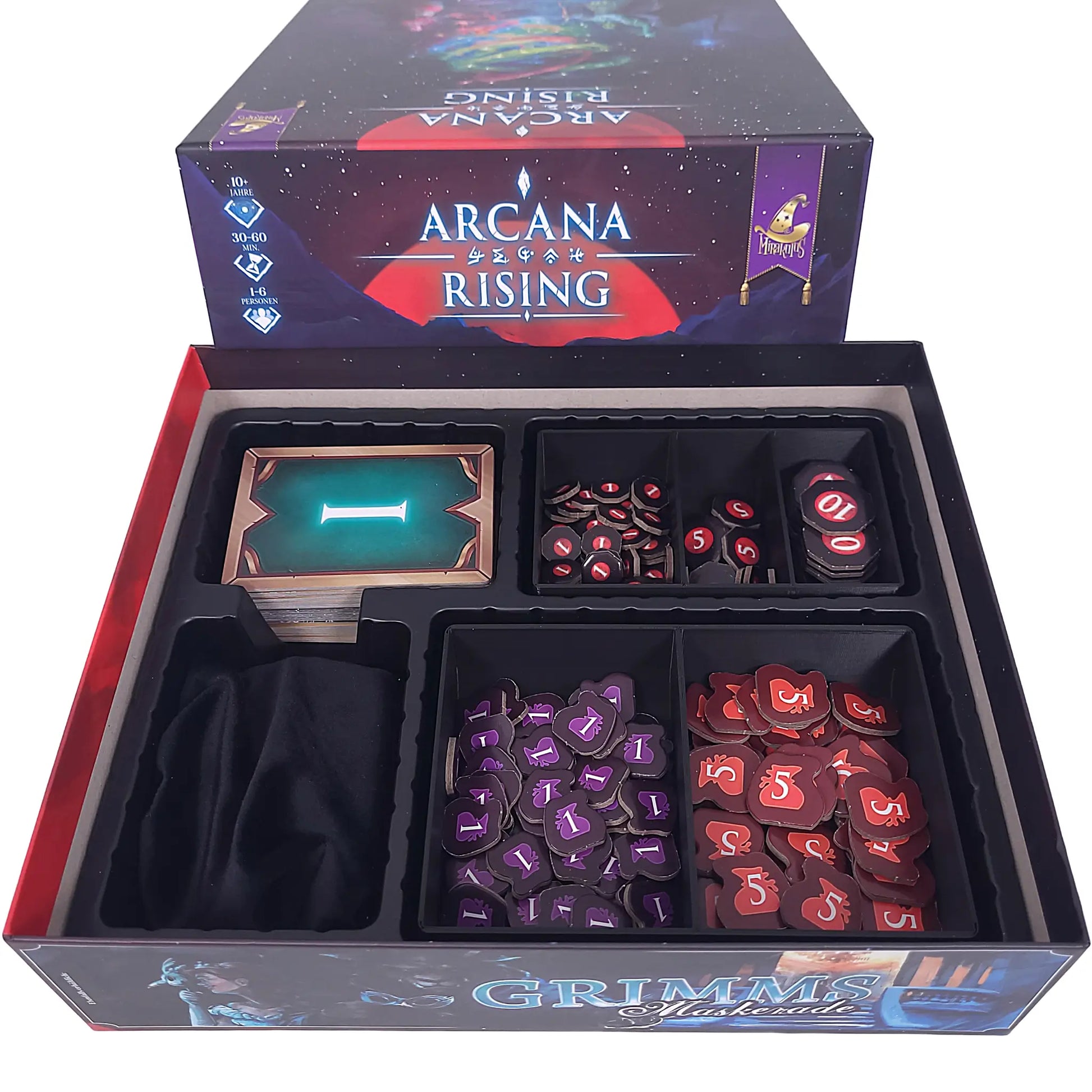 Aufbewahrungsboxen passend für Arcana Rising – getrennte Fächer für Ressourcen und Siegpunkte