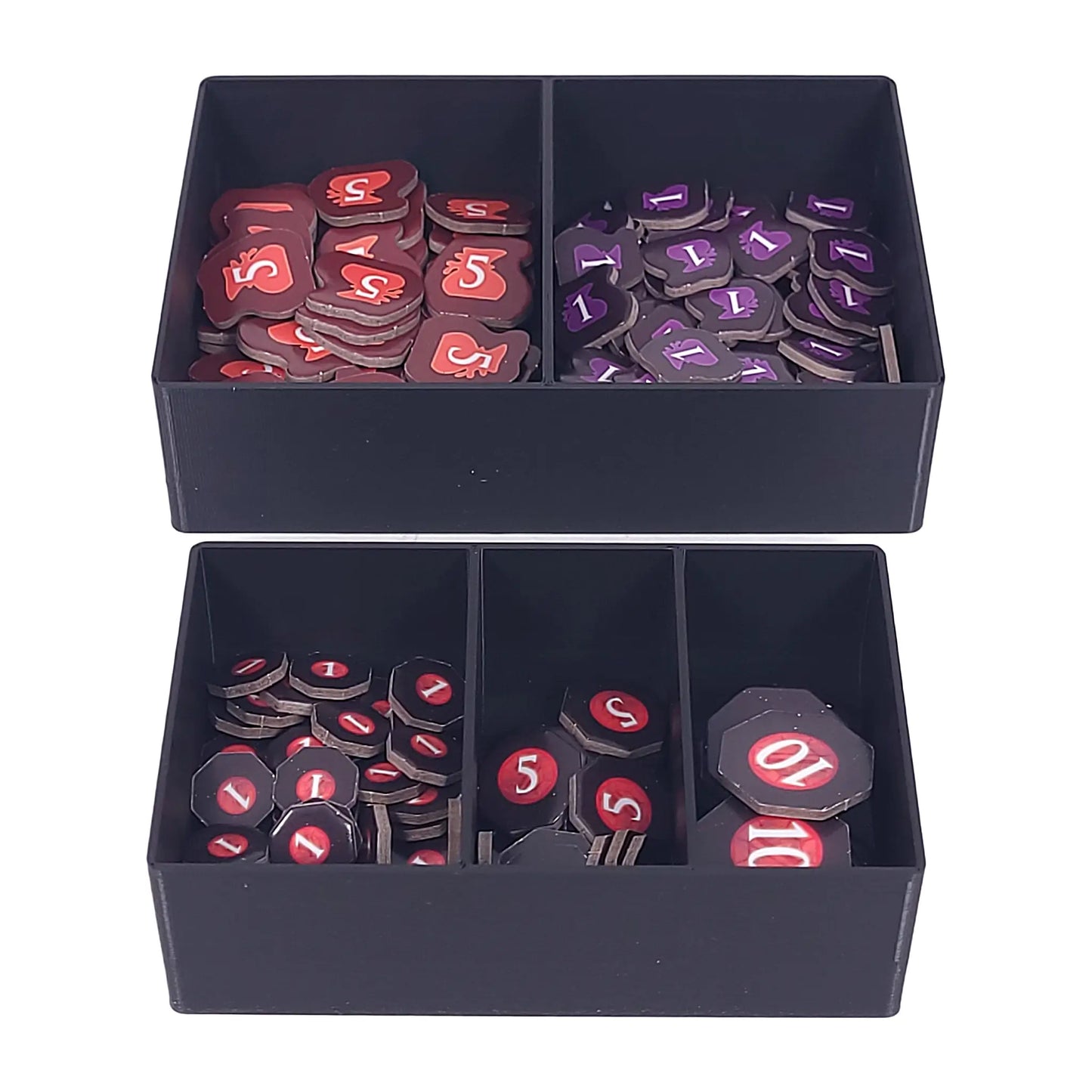 Aufbewahrungsboxen passend für Arcana Rising – getrennte Fächer für Ressourcen und Siegpunkte