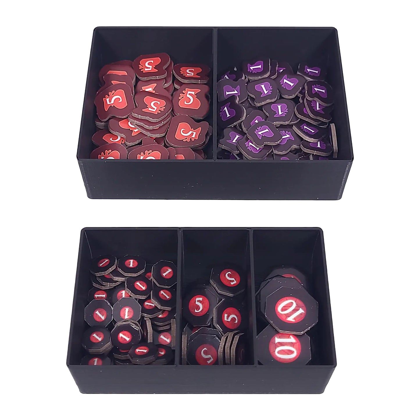 Aufbewahrungsboxen passend für Arcana Rising – getrennte Fächer für Ressourcen und Siegpunkte