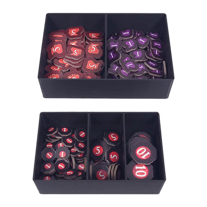 Aufbewahrungsboxen passend für Arcana Rising – getrennte Fächer für Ressourcen und Siegpunkte