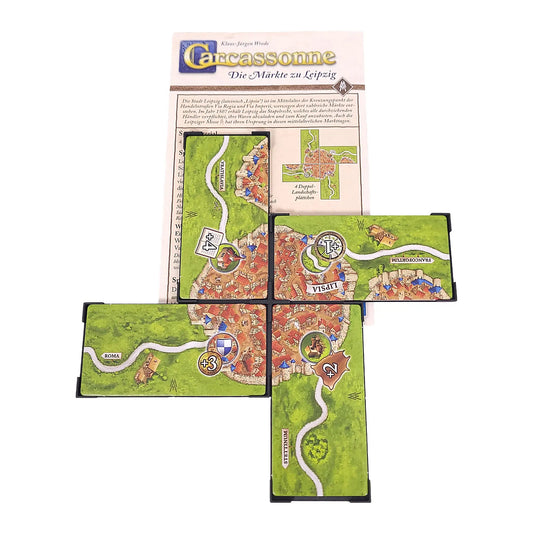 Carcassonne Erweiterung Märkte zu Leipzig – passender Gitteraufsatz für präzise Platzierung der Sonderplättchen