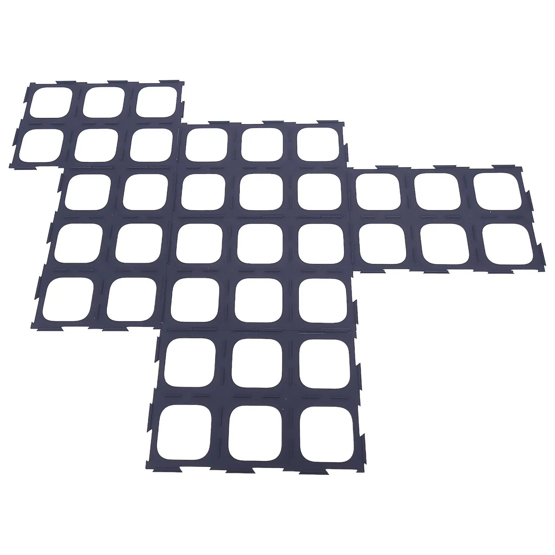 Spielgitter für Carcassonne Junior mit Spielfiguren auf Plättchen, sorgt für Übersicht und Ordnung beim Spielen.