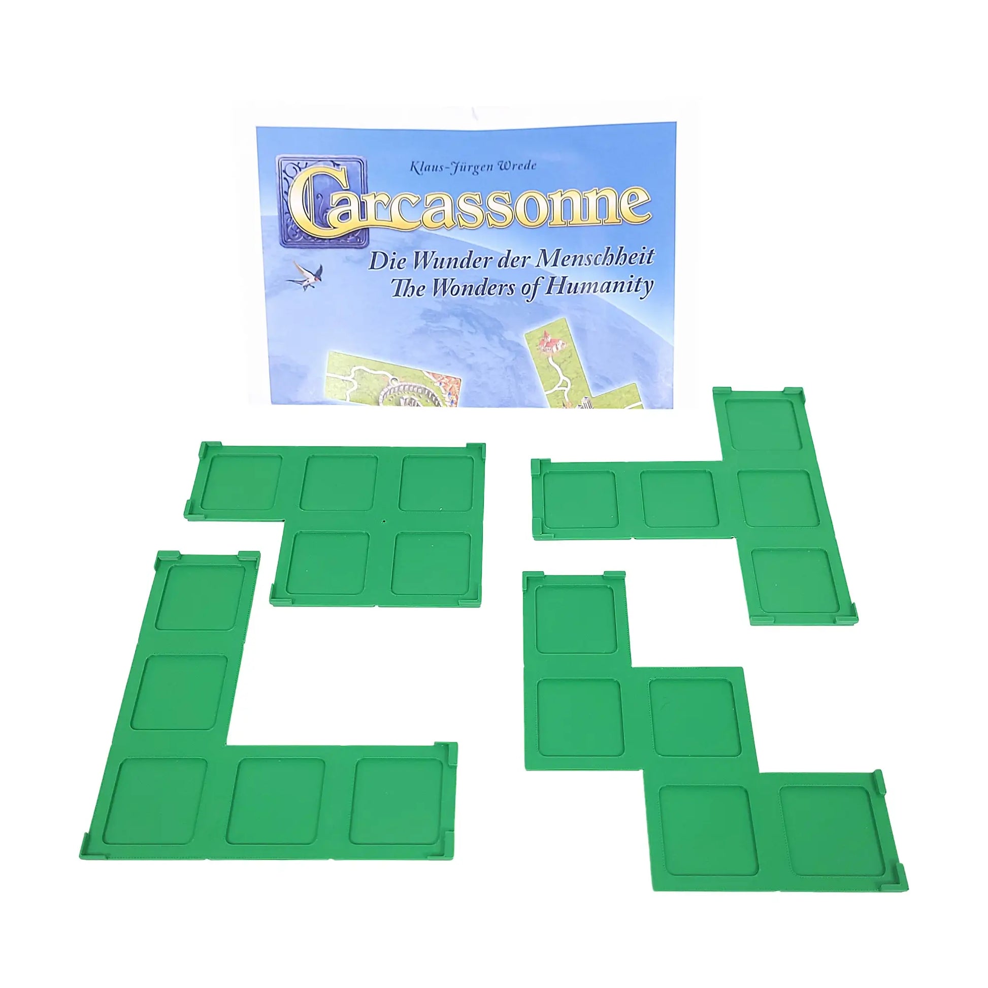 Gitteraufsatz für Carcassonne – passend zur Erweiterung „Wunder der Menschheit (1)“ zur sicheren Platzierung großer Plättchen