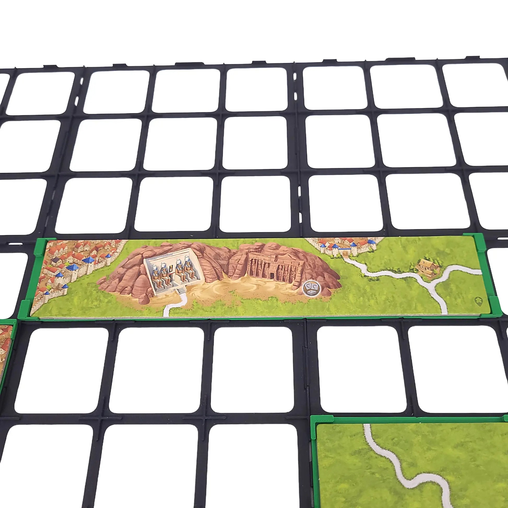 Gitteraufsatz für Carcassonne – passend zur Erweiterung „Wunder der Menschheit (2)“ zur sicheren Platzierung großer Plättchen