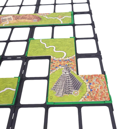 Gitteraufsatz für Carcassonne – passend zur Erweiterung „Wunder der Menschheit (2)“ zur sicheren Platzierung großer Plättchen