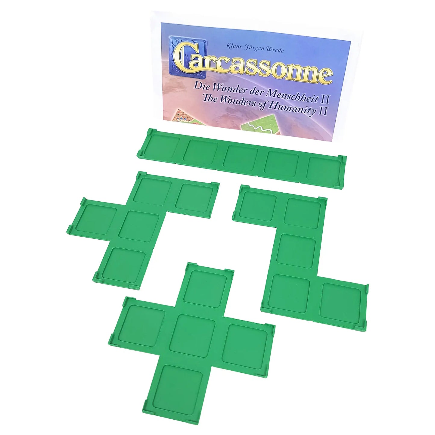 Gitteraufsatz für Carcassonne – passend zur Erweiterung „Wunder der Menschheit (2)“ zur sicheren Platzierung großer Plättchen