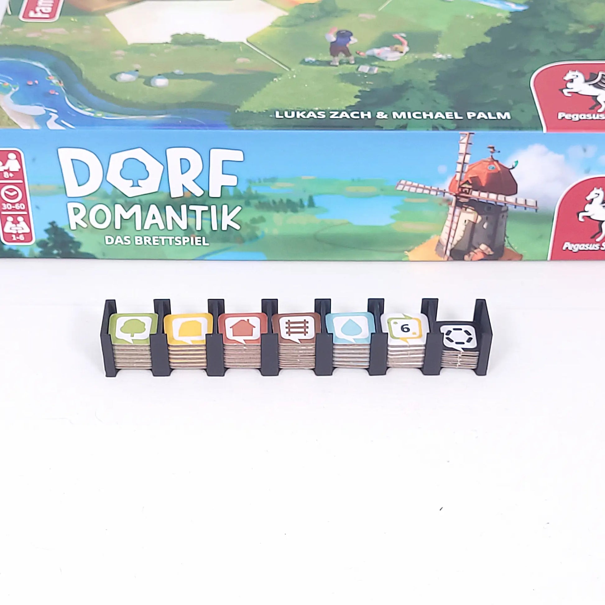 3D-gedruckter Auftragskartenhalter für Dorfromantik Brettspiel