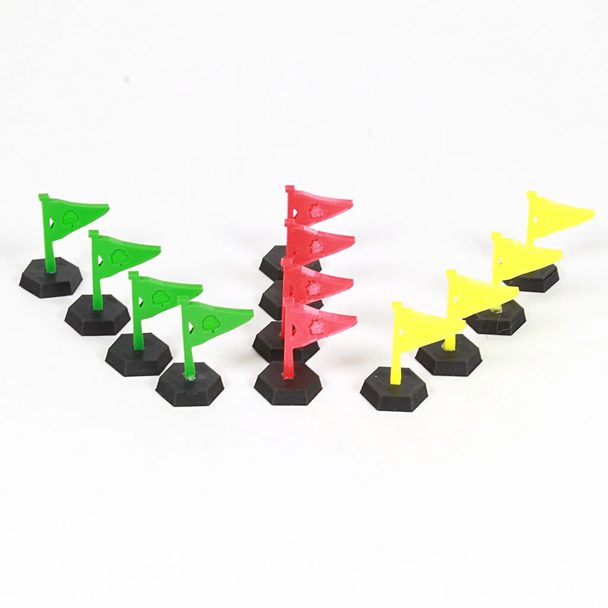 Dorfromantik Fahnen aus 3D-Druck als Spielhilfe zur Zielmarkierung