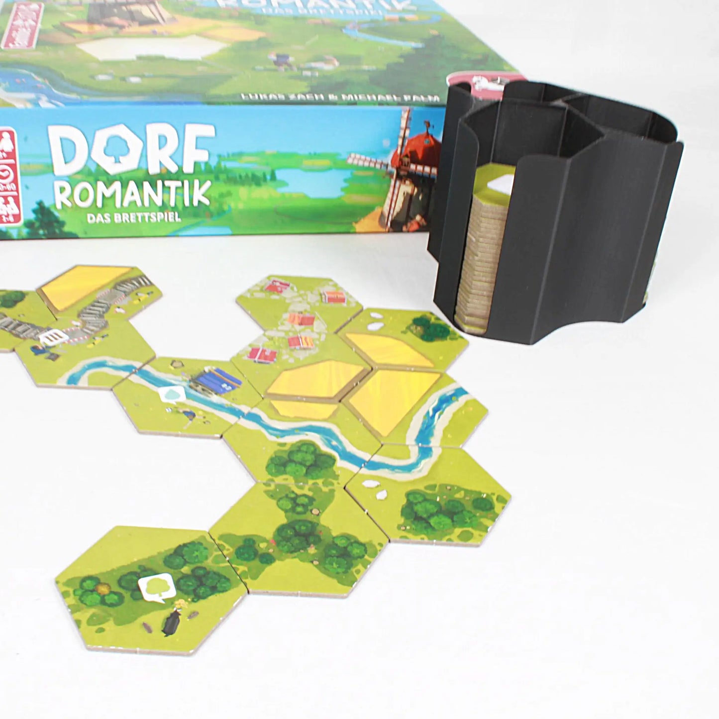 Dorfromantik Zubehör: Plättchenturm für Landschafts- und Auftragsplättchen