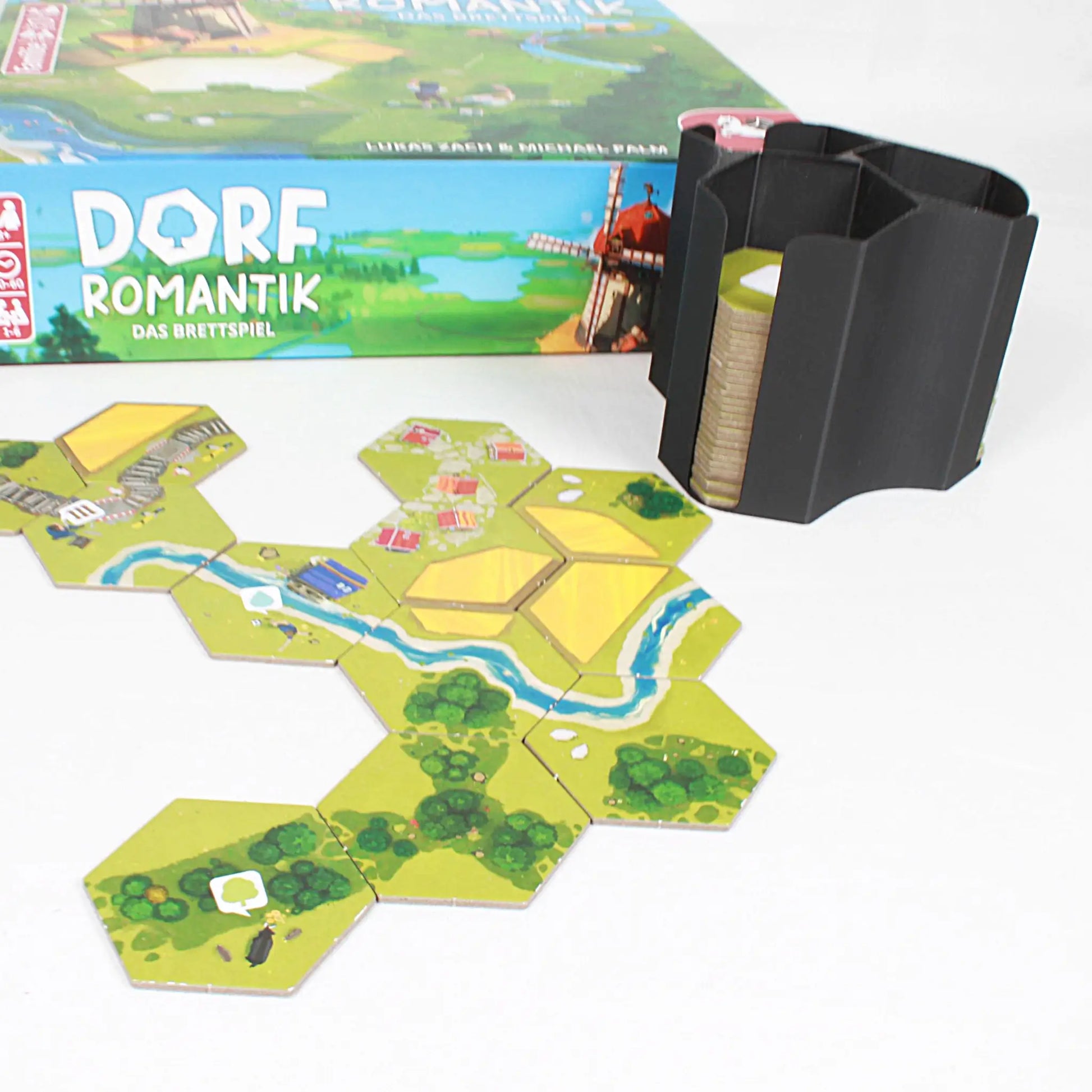 Dorfromantik Zubehör: Plättchenturm für Landschafts- und Auftragsplättchen