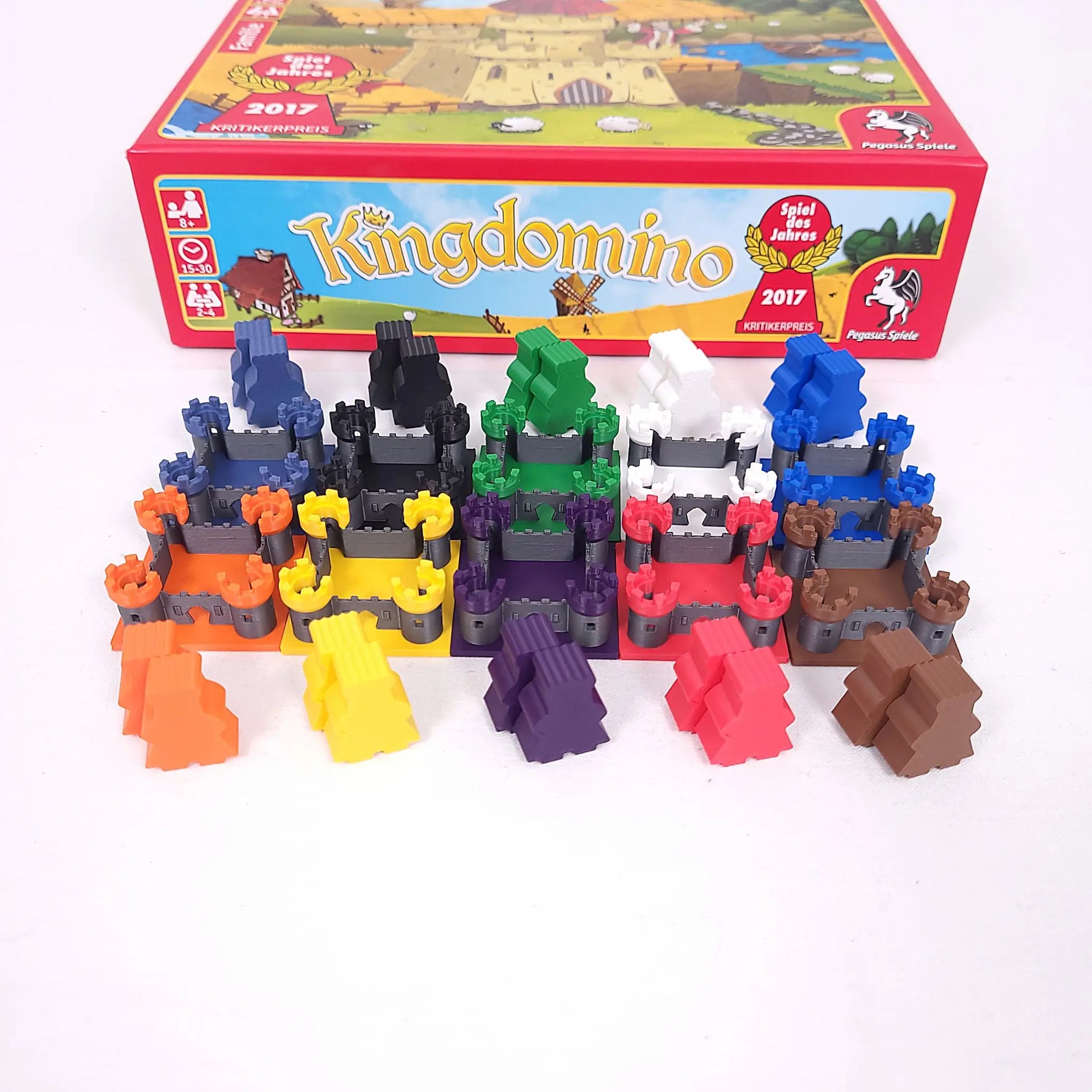 Set aus 3D-Burgen und Königen als Upgrade für Kingdomino