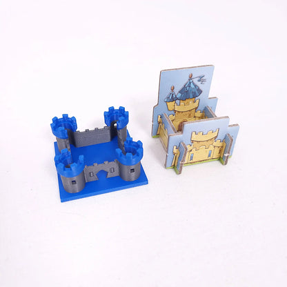 Set aus 3D-Burgen und Königen als Upgrade für Kingdomino