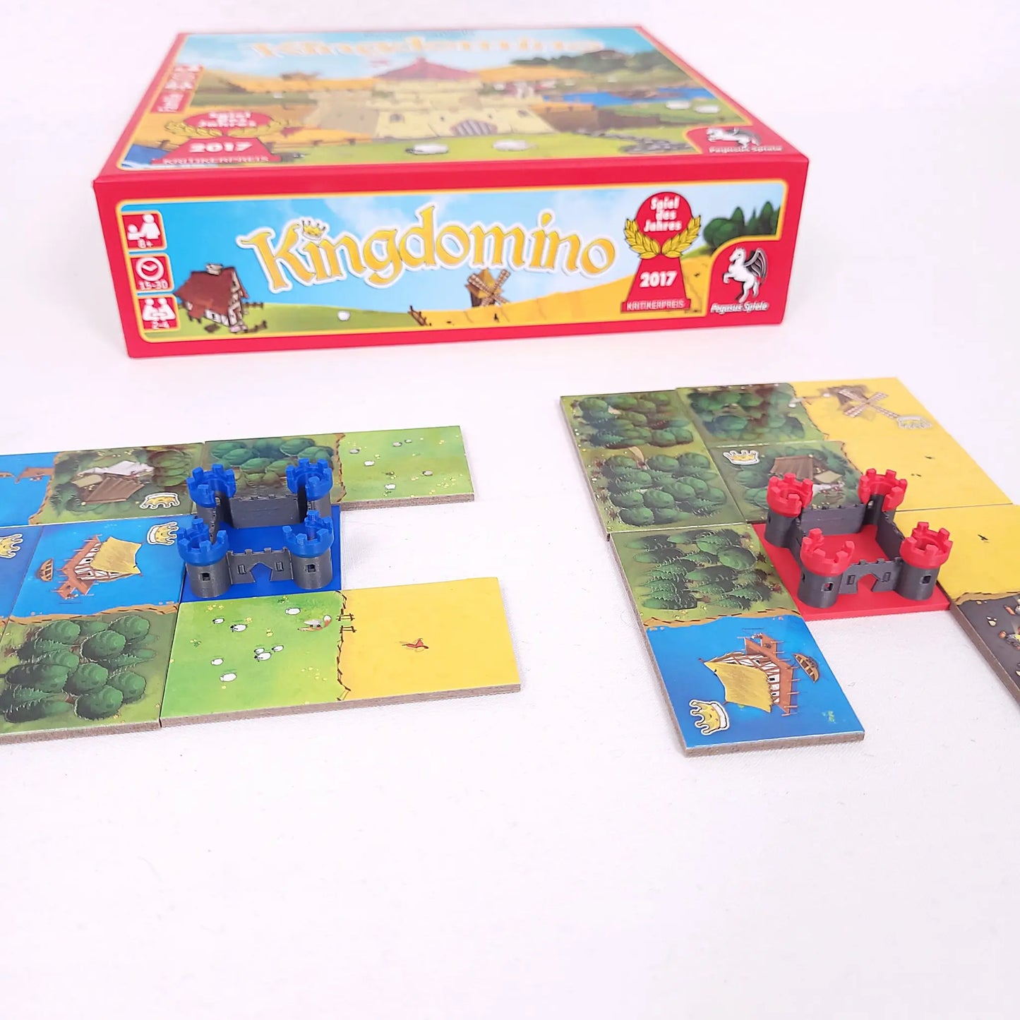 Set aus 3D-Burgen und Königen als Upgrade für Kingdomino