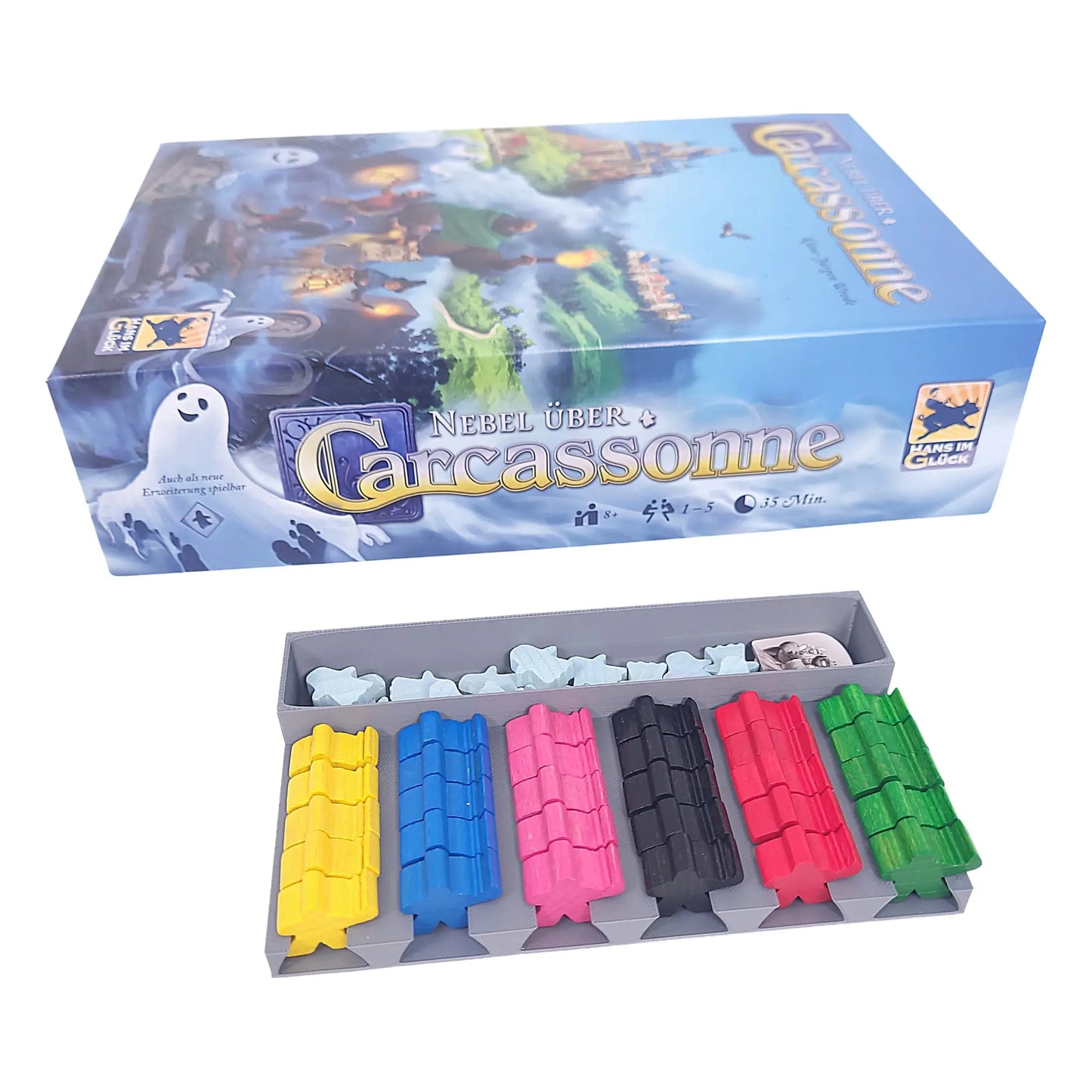 Aufbewahrungssystem für Nebel über Carcassonne – perfekt für die Originalbox