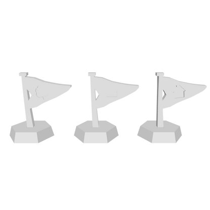 3D Ansicht der Dorfromantik Fahnen