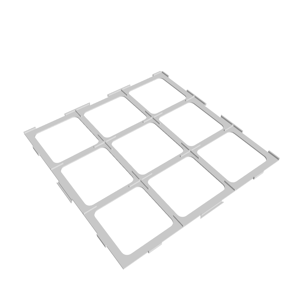3D Ansicht eines Carcassonne Spielgitters