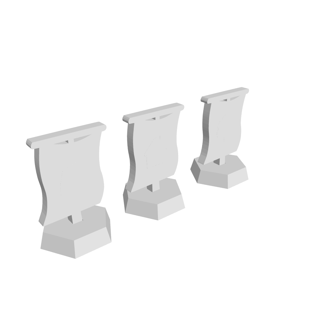 3D Ansicht der Fahnen für Dorfromantik Sakura