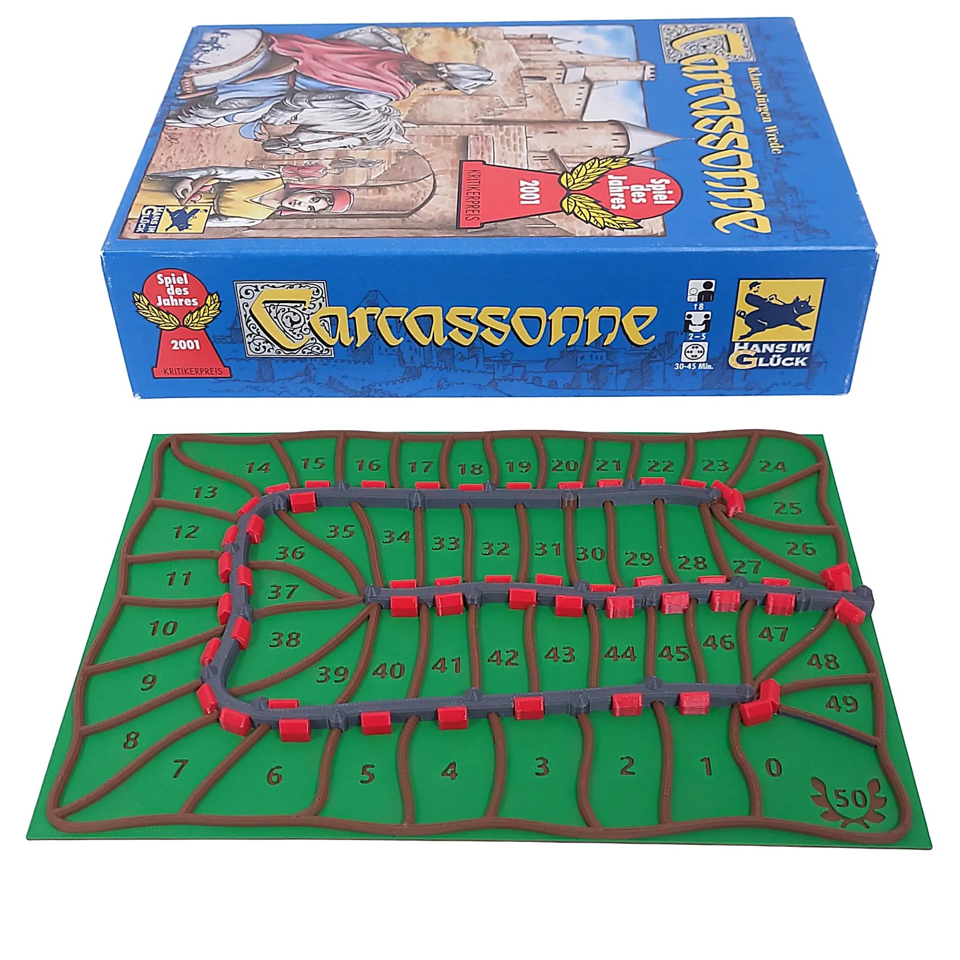 3D-gedruckte Punktetafel für Carcassonne – Ersatz für die Papp-Wertungstafel