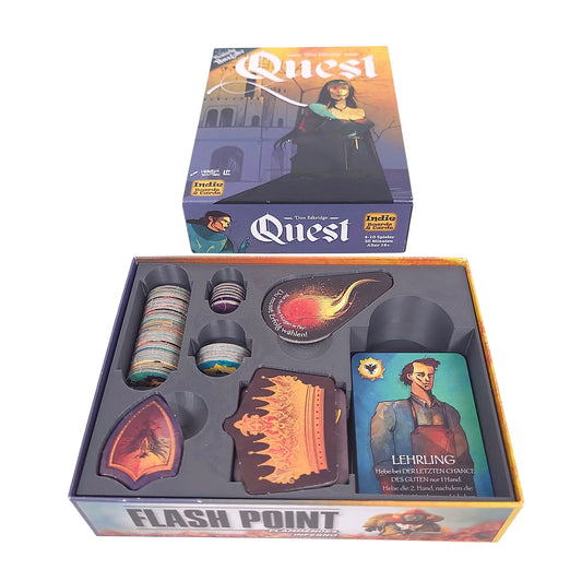 Quest Organizer Einsatz – sortierte Aufbewahrung für Marker und Spielkarten