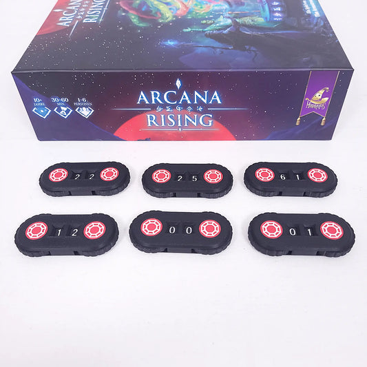 Siegpunktzahler für Arcana Rising – zwei separate Ziffernräder im 3D-Druck